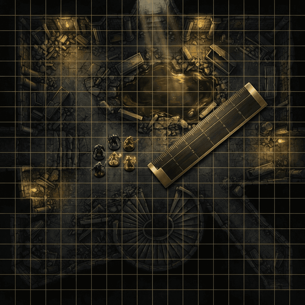 D&D Battle Map Size and Grid Guide (Foundry, Roll20, Print)