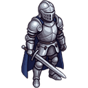Knight facing South-East